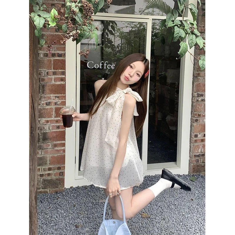 Korean Lifestyle - Mexzt Sweet Dot Shirts Vrouwen Elegante
